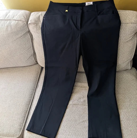 Black Curvy Fit Straight Leg Pants Women's 18 JM Collections New - Picture 2 of 14